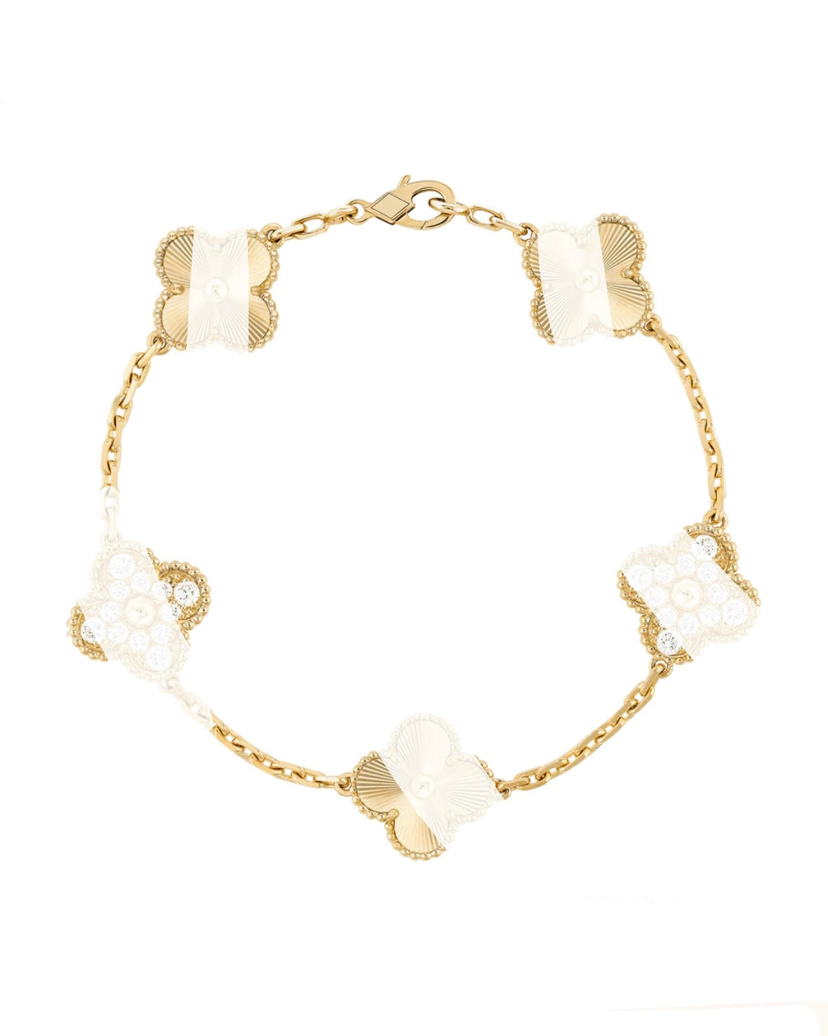 Diamond Flower Bracelet- Gold & Silver