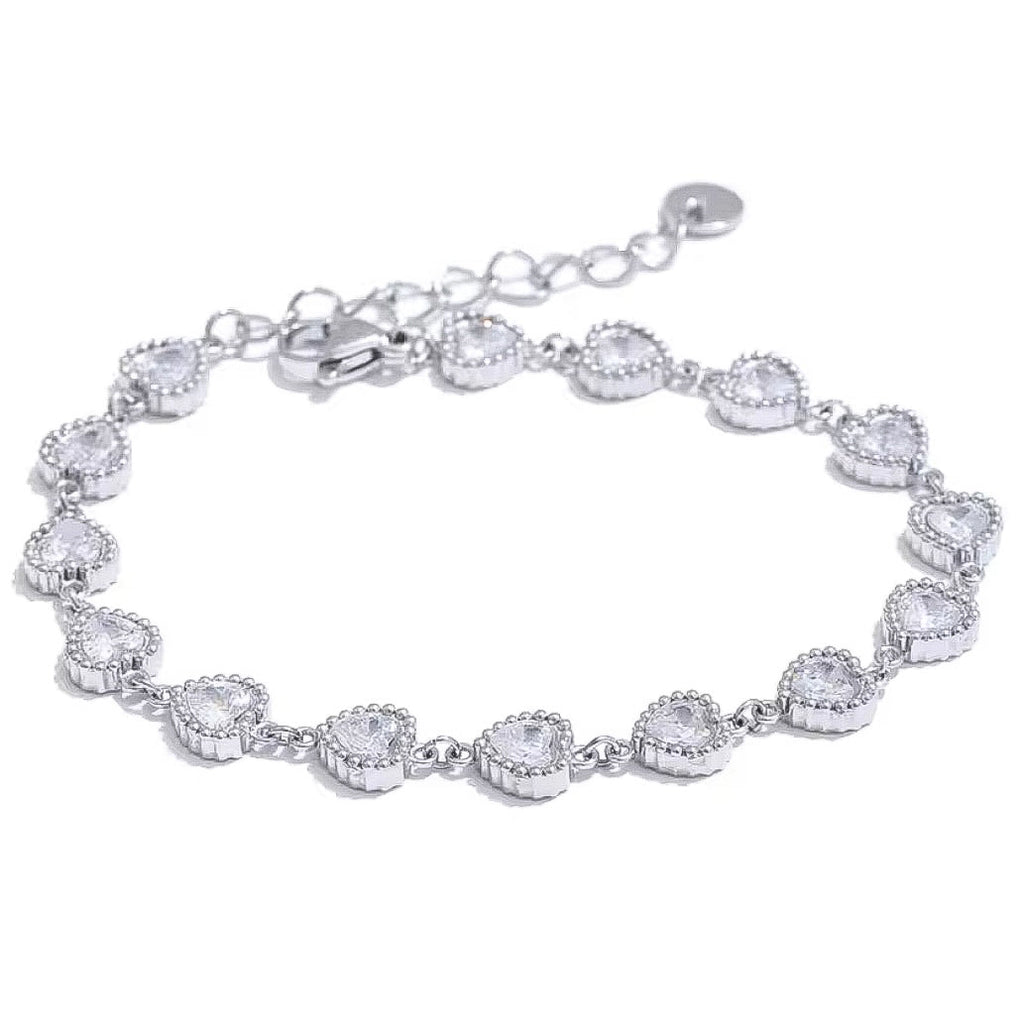 Silver hearts bracelet