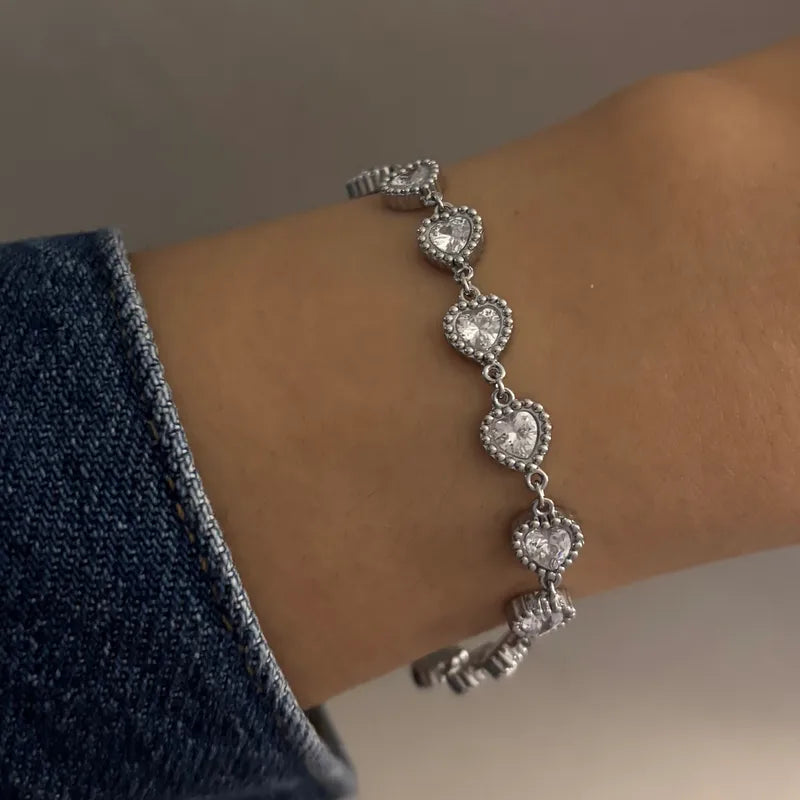 Silver hearts bracelet