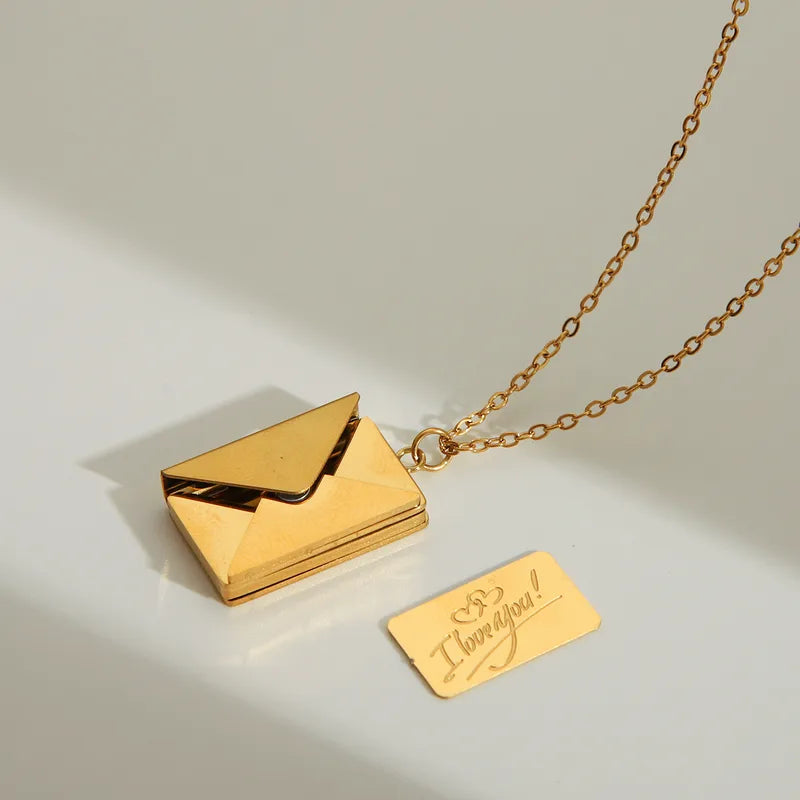 Envelope Necklace - Personalised Free Engraving